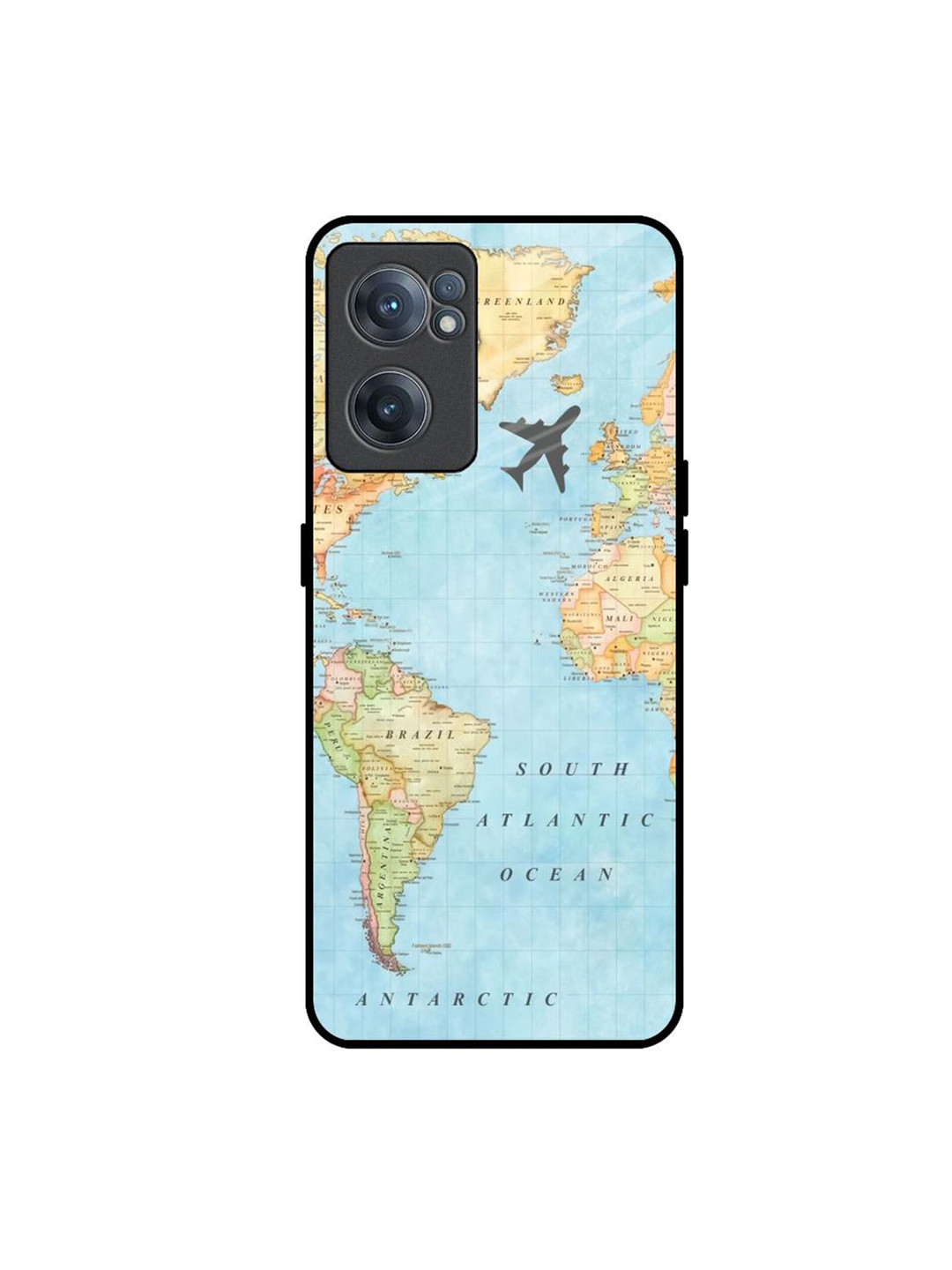 QRIOH Travel Map Printed OnePlus Nord CE 2 Back Case