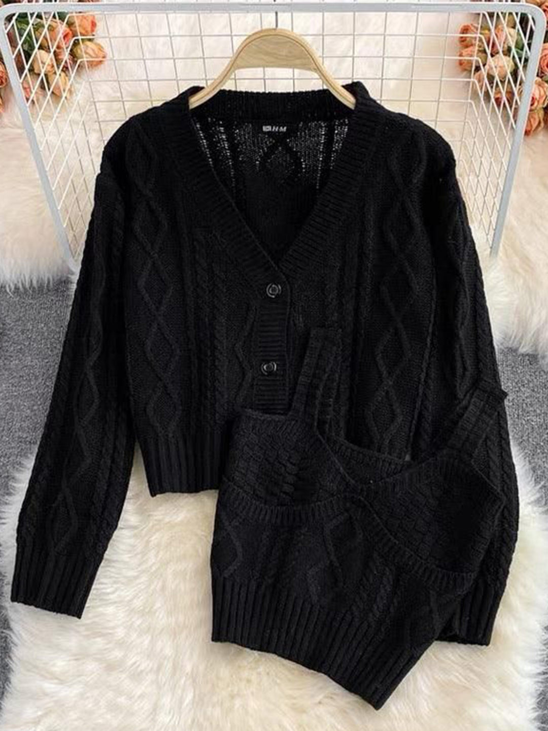 Miss Mosa By Akanksha  Women Black Freddy Sweater Set