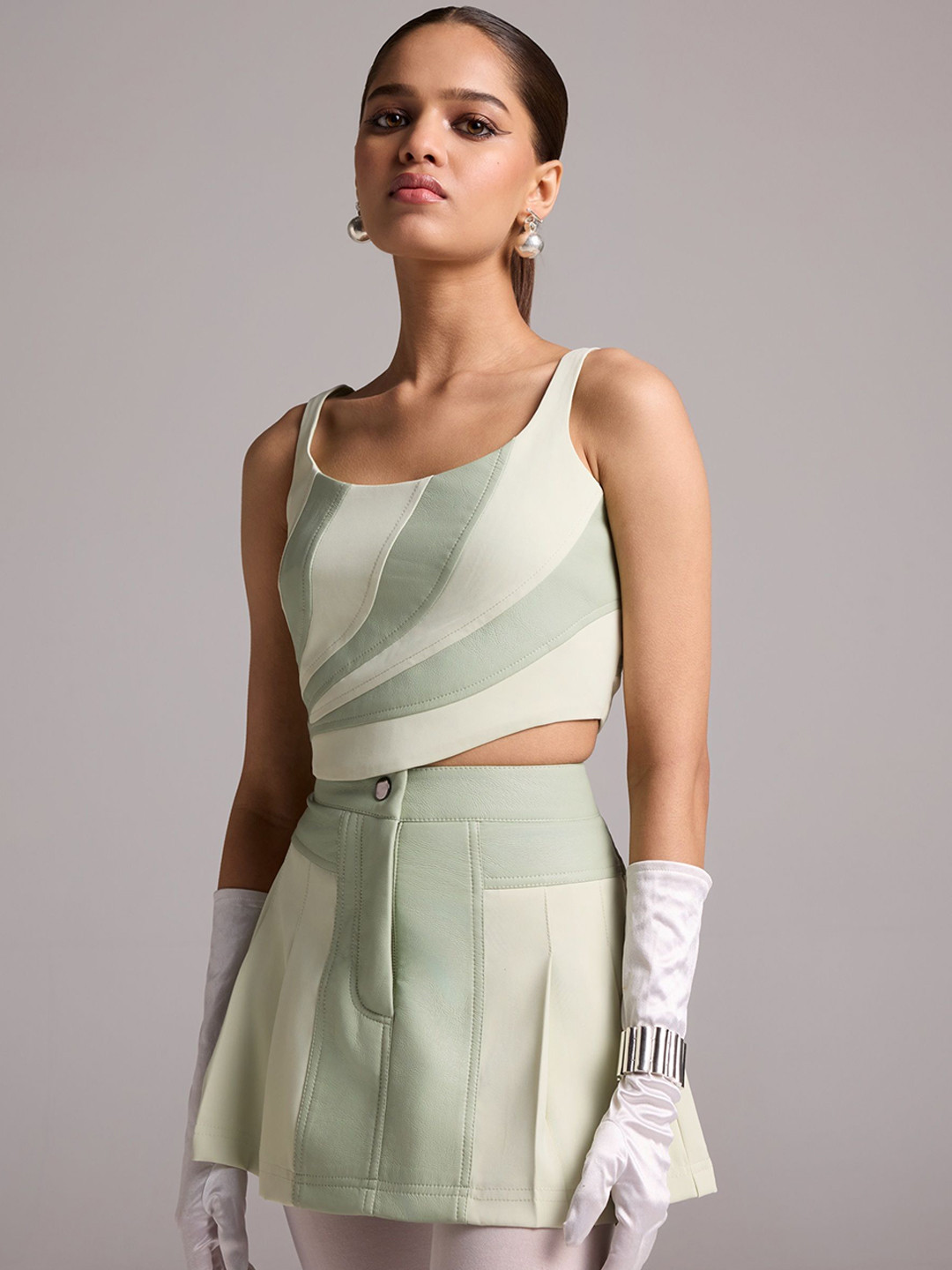 The Dapper Lady Women Pleated A-Line Mini Skirt