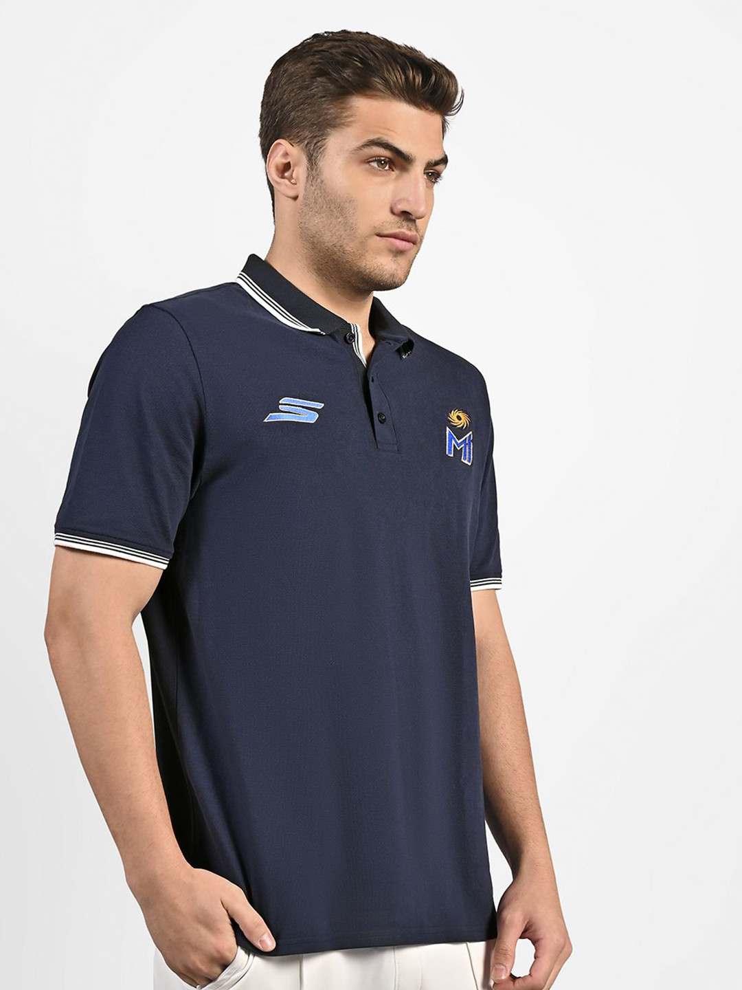 Skechers Men Mumbai Indians IPL Travel Royal Polo 2025