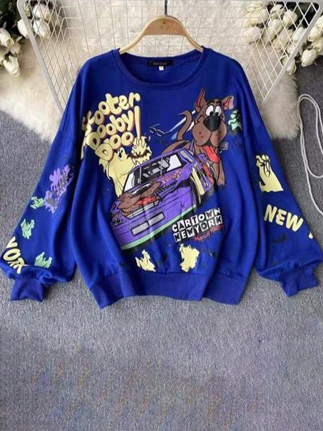 Miss Mosa By Akanksha  Women Blue Quirky Cute Sweatshirt - Luxury Collection