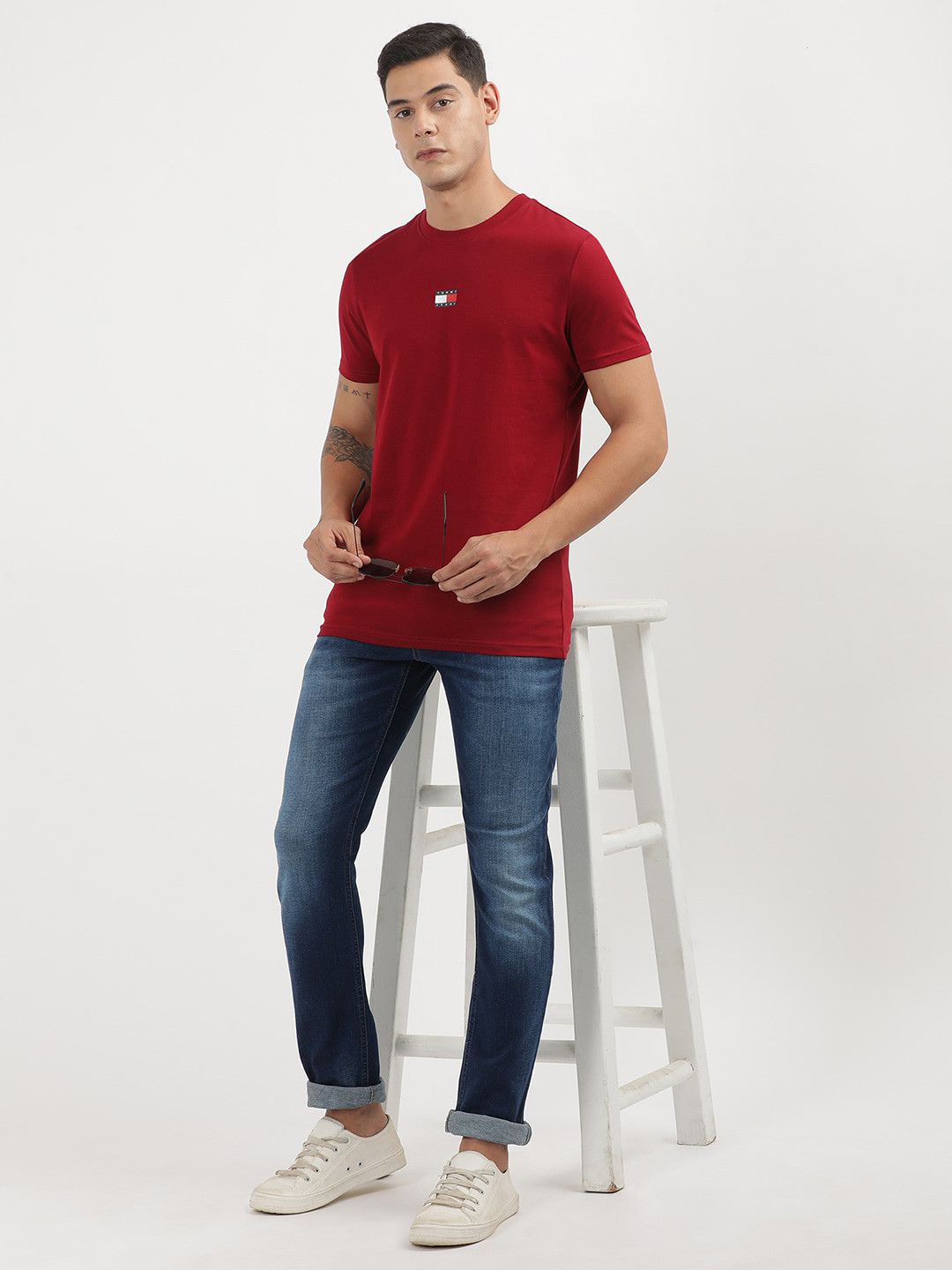 Tommy Hilfiger Round Neck Sleeves Regular Fit Cotton T-shirt
