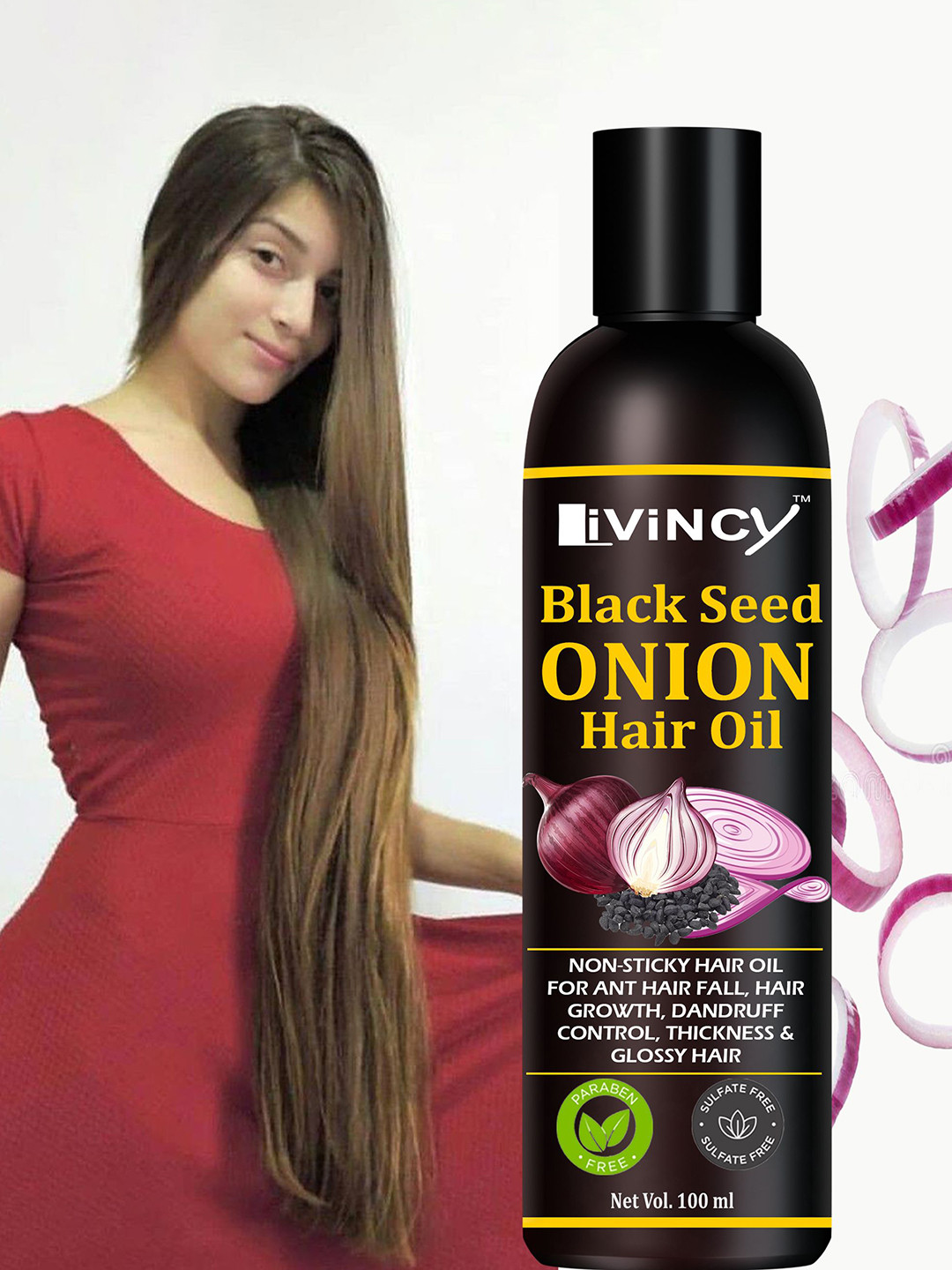 LIVINCY Black Seed Onion Hair Oil For Hair Fall Control - 100 ml