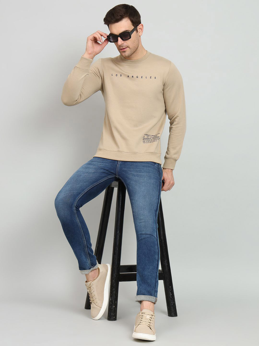 OGEN Men Graphic Print Round Neck Full Sleeve Regular Sweatshirt