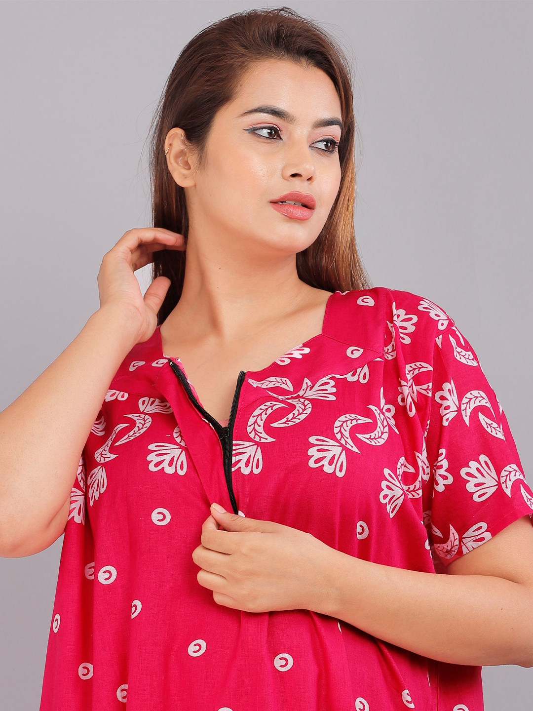 PR PINK ROYAL Printed Maxi Nightdress