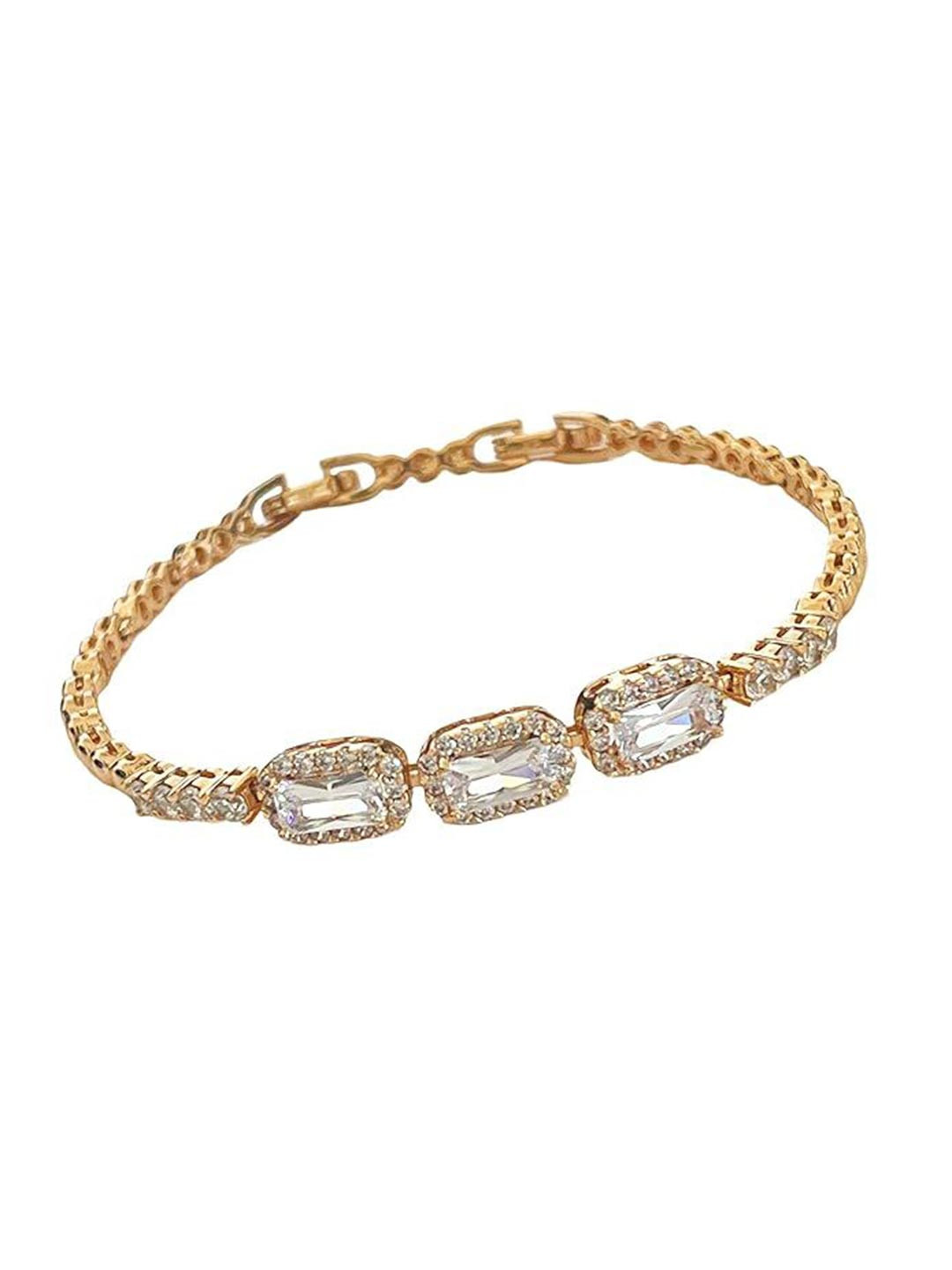 ISHI New York 18K Gold-Plated Emerald Cut Elegance Bracelet