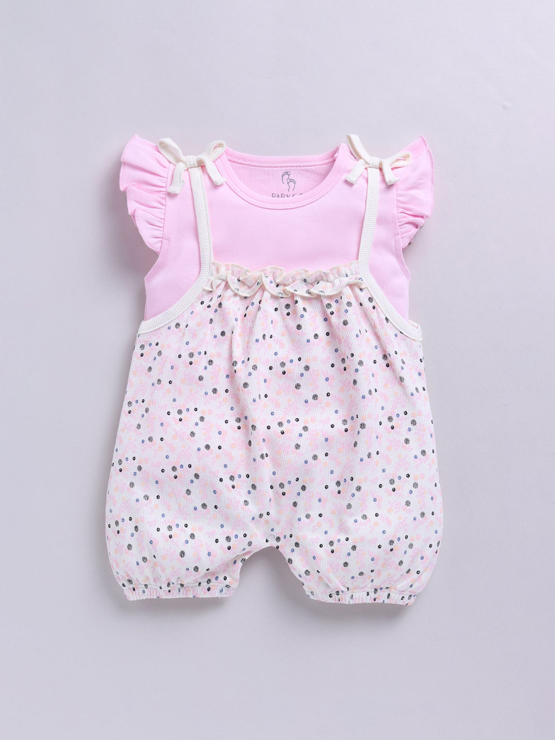 BABY GO Girls Printed Romper With T-Shirt