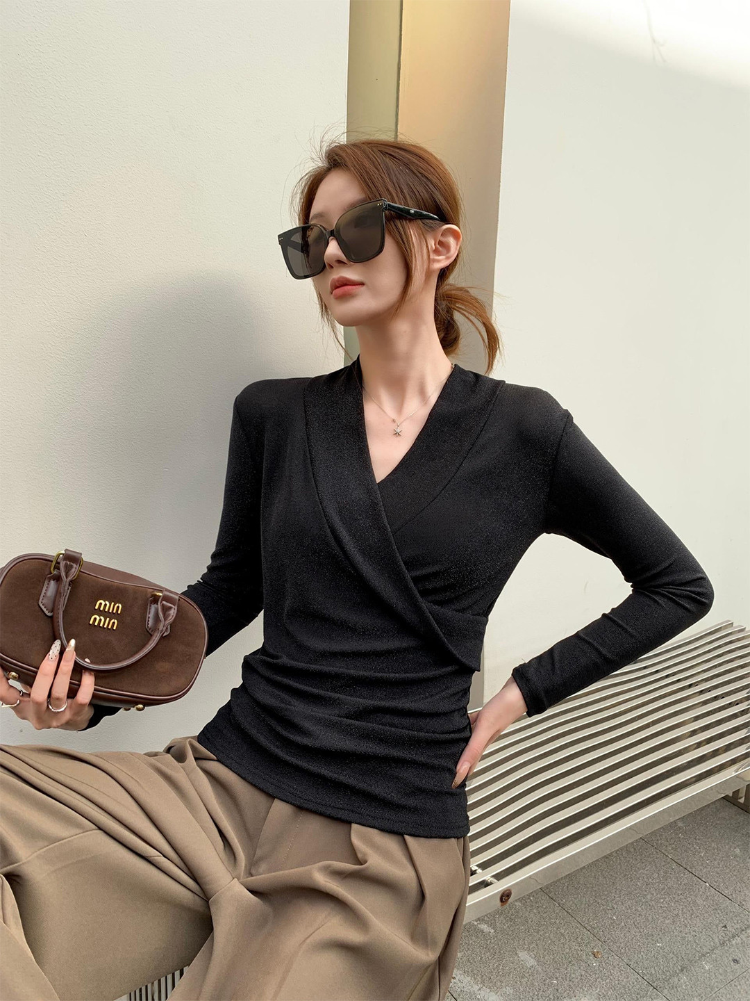 Miss Mosa By Akanksha  Women Black Emina Statement Partywear Tops