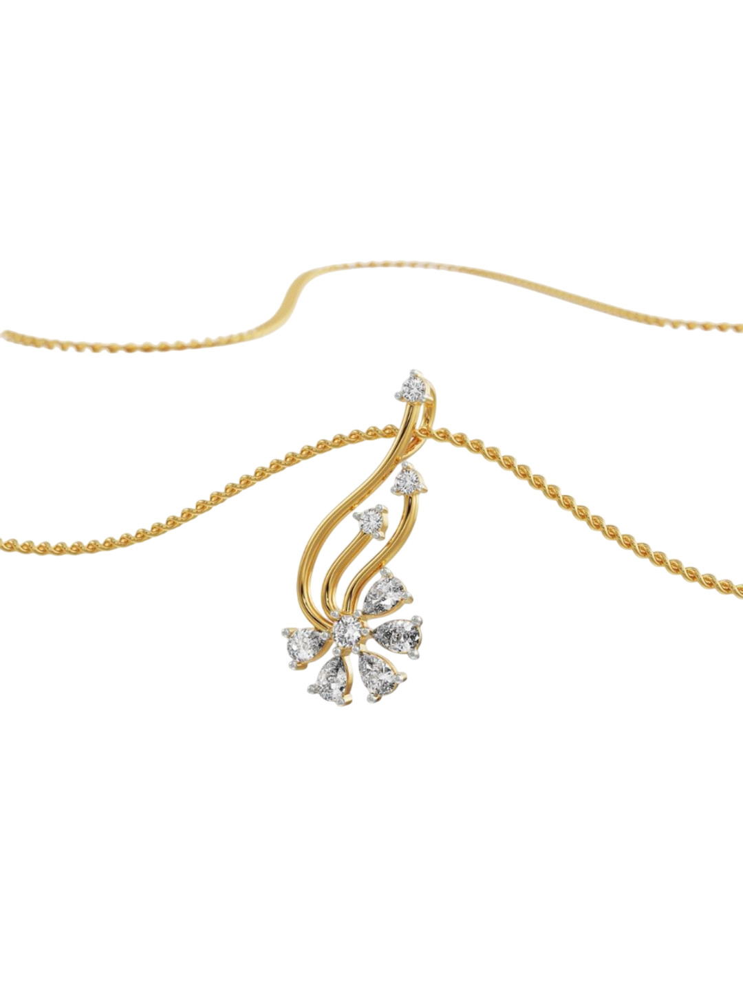 Emori Floral Fantasy Lab Diamond in 14KT Gold Pendant