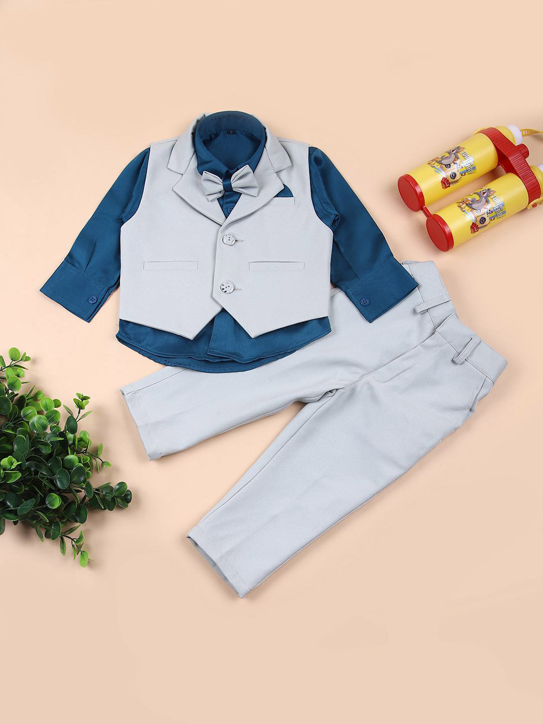 V-Mart Boys Single-Breasted Cotton Four-Piece Suit