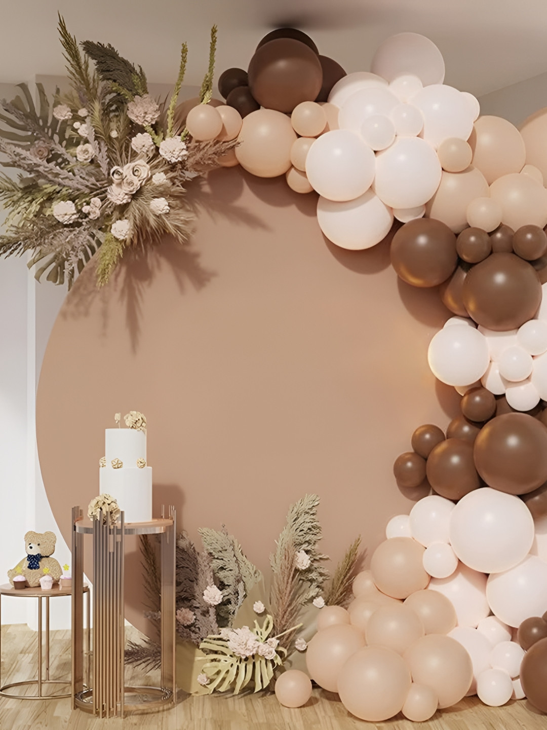 Special You 52 Pcs Brown & White Birthday Decorations