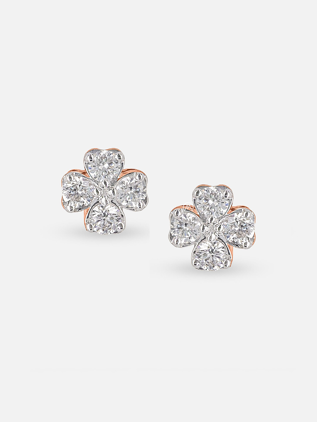 MAIORA  Women Marigold Bliss Diamond Earrings 14K Rose Gold