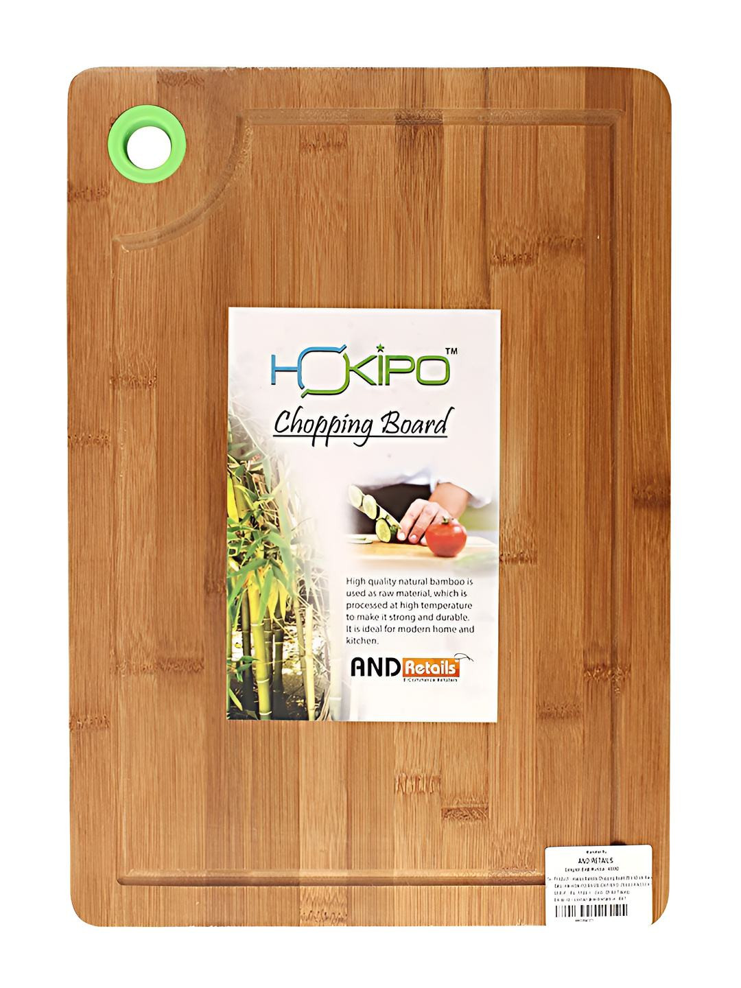 HOKIPO Brown Bamboo Chopping Board