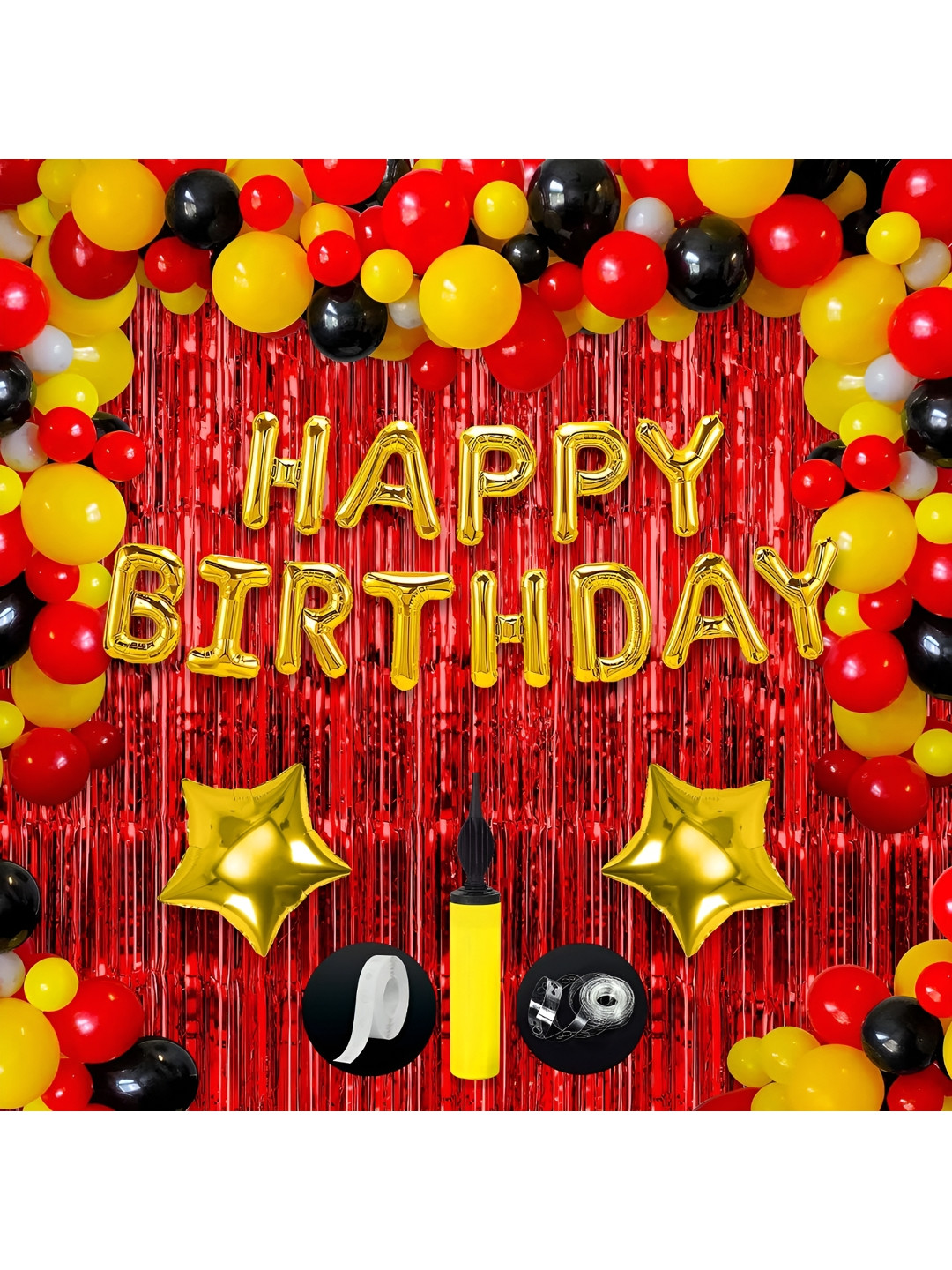 Special You 48-Pcs Red & Yellow Balloon Happy Birthday Dcor