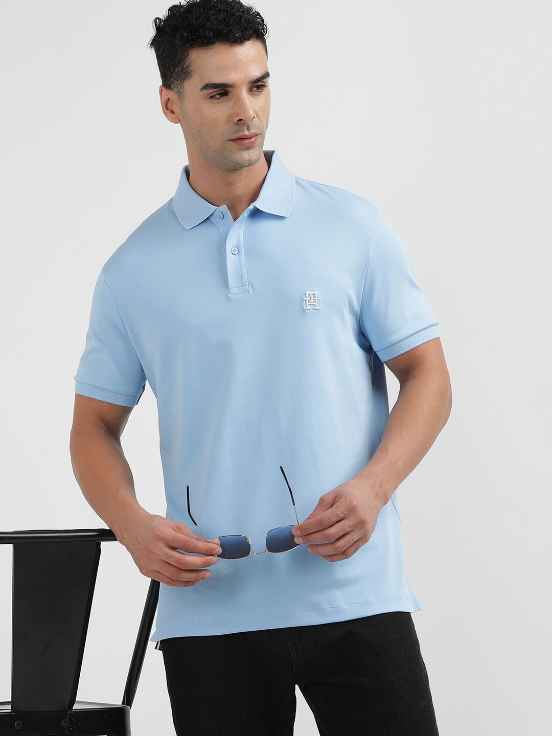 Tommy Hilfiger Men Polo Collar Embroidered T-shirt