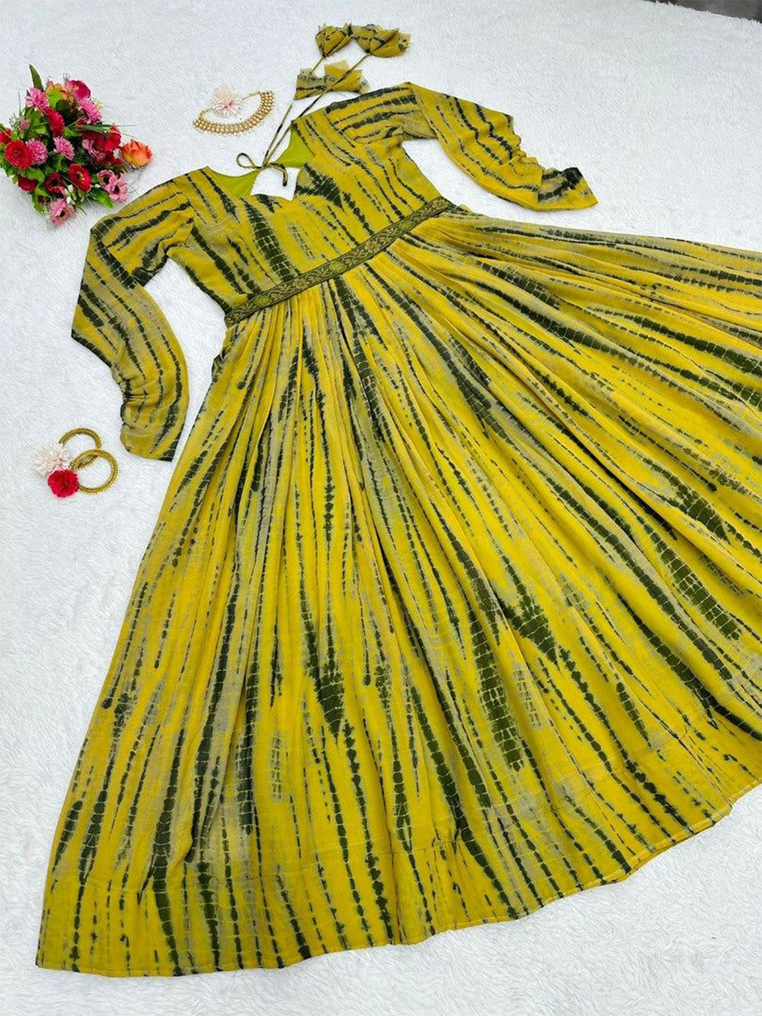 Jash Creation Tie and Dye Maxi Dress