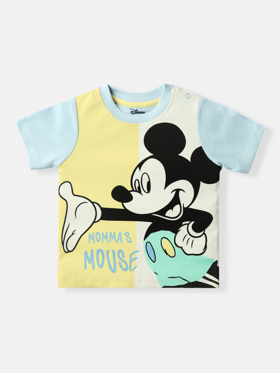 NautiNati Disney Mickey Mouse Baby Boys Multicolor Pure Cotton T Shirt