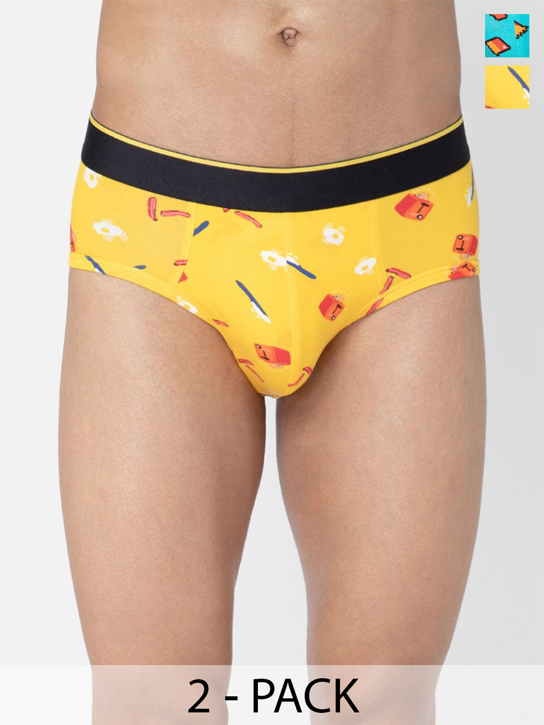 bummer Men's Printed Micro Modal Briefs Underwear Pack of 2 BRBREMC02S-