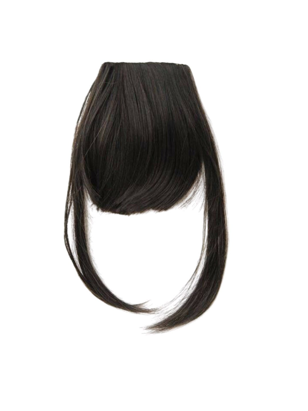 CRIBE Clip-In Scalp Topper Straight Fringe Hair Extension - Black - 12 Inch