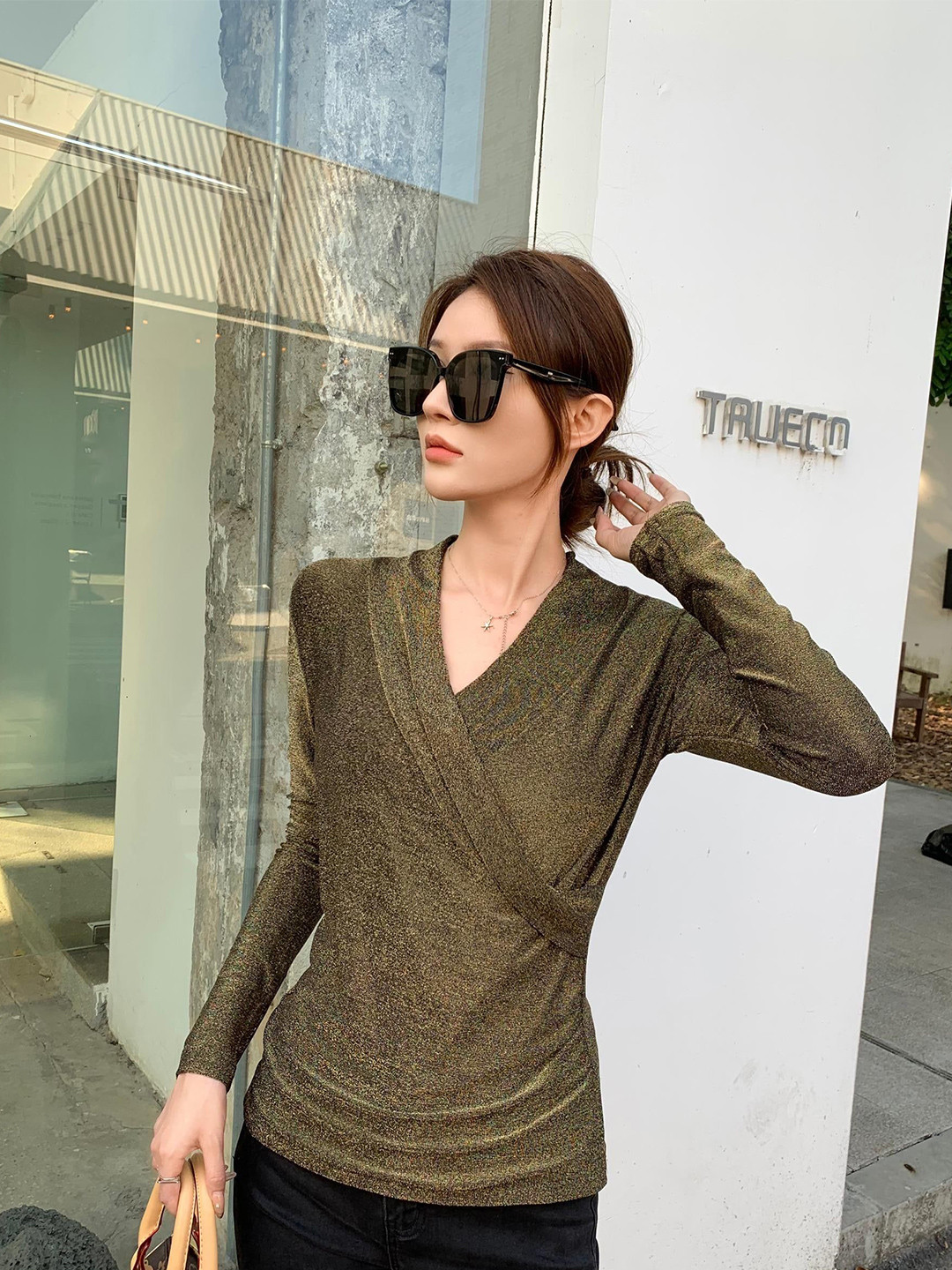 Miss Mosa By Akanksha  Women  Gold Emina Statement Partywear Tops