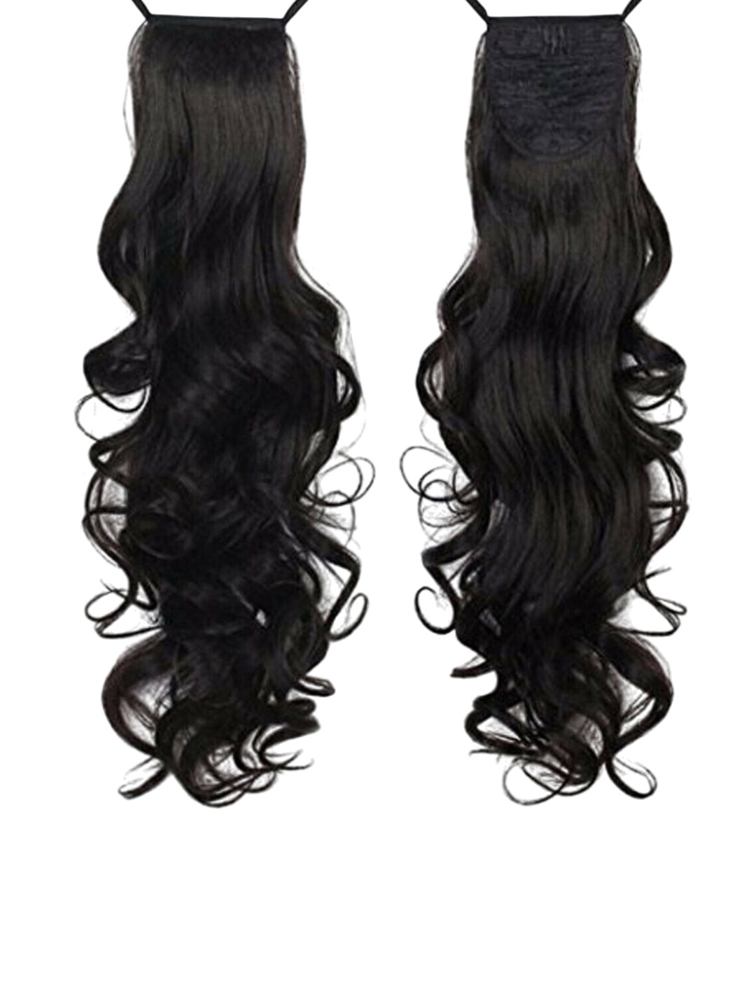 CRIBE Halo Ribbon Ponytail Curly Hair Extension - Black - 22 Inch