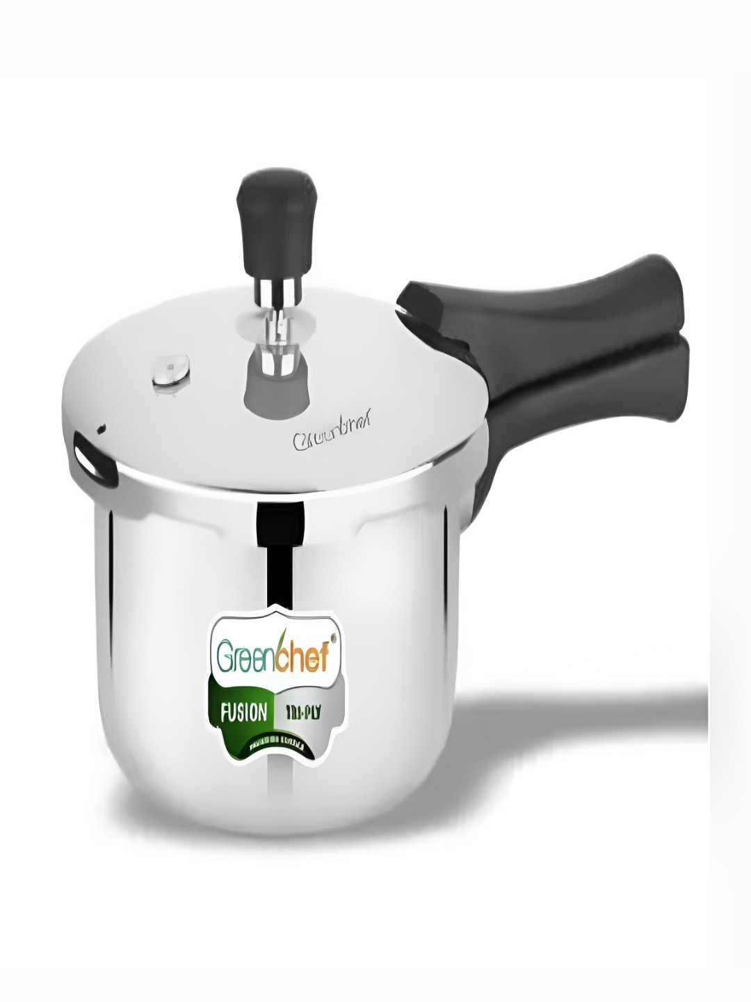 Greenchef Fusion Silver Tri-Ply Stainless Steel Dishwasher Safe Induction Outer Lid Pressure Cooker-2 L