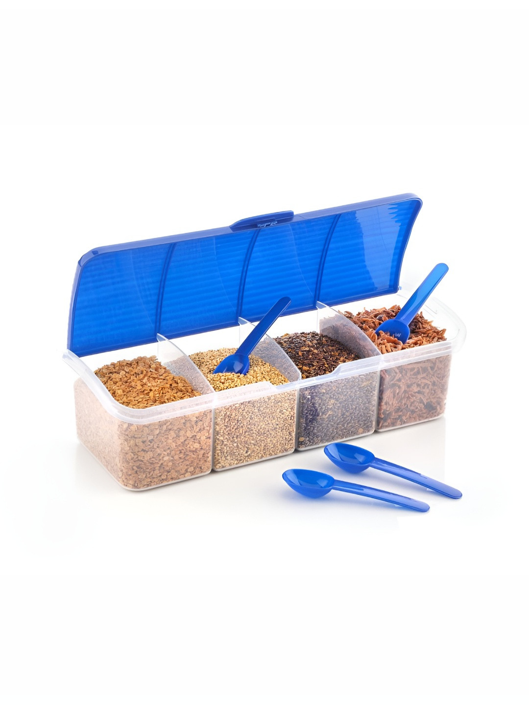 Hashone Blue Plastic Easy To Clean Flip Top Canister-1.7L