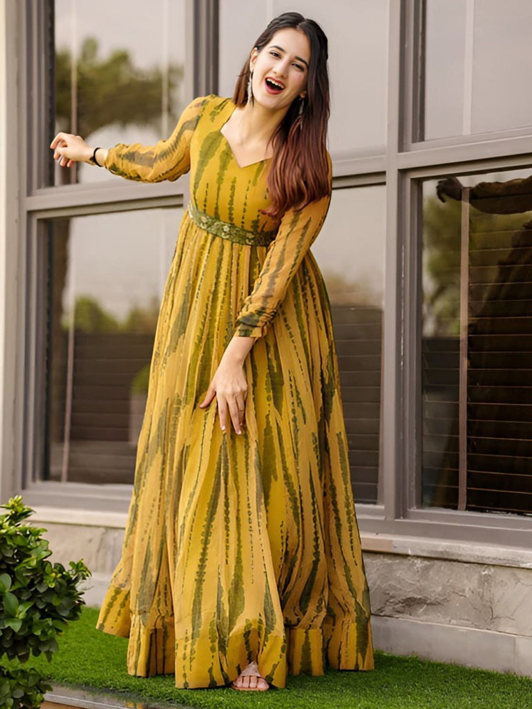Jash Creation Women Printed Fit & Flare Maxi Dress