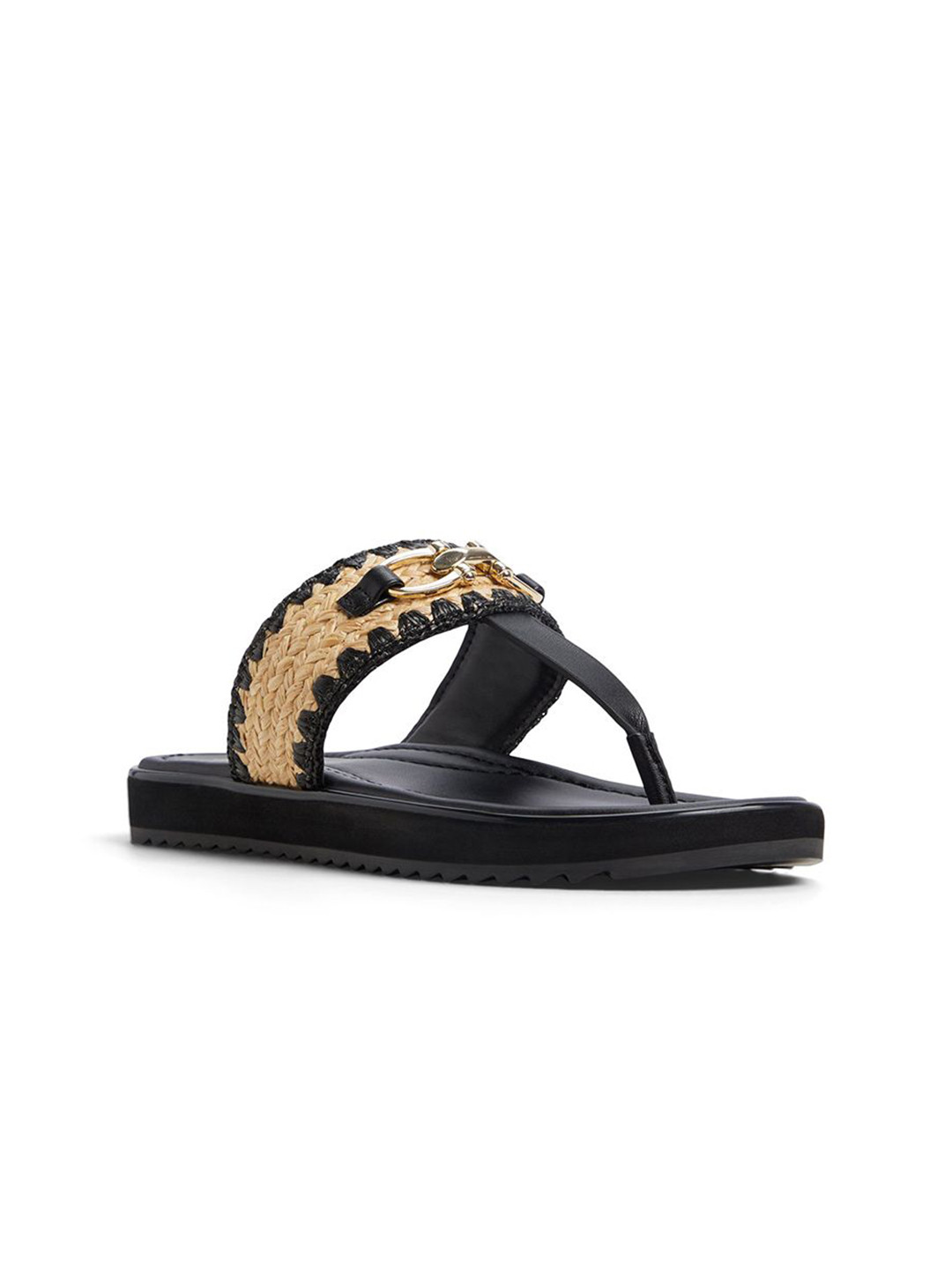 ALDO LAJOLLA Women Textured T-Strap Flats