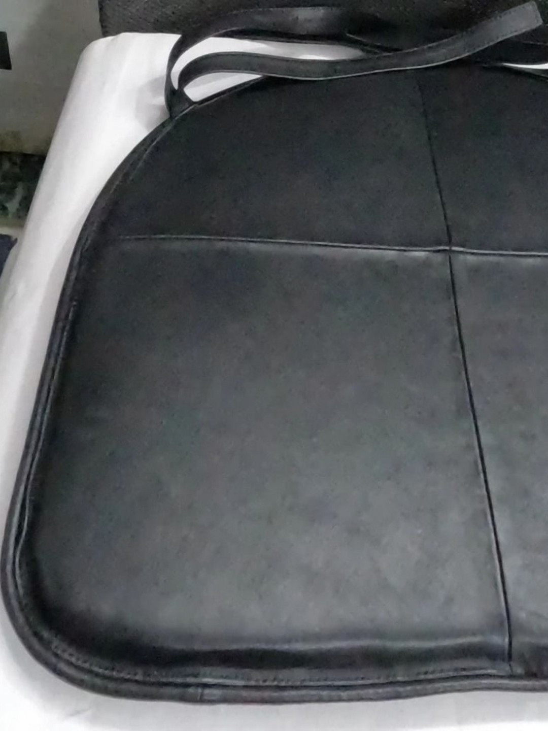 NOORA Black Leather Chair Pads