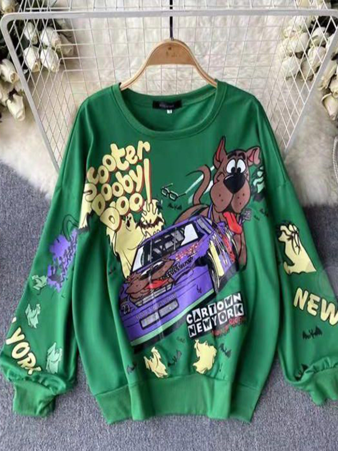 Miss Mosa By Akanksha  Women Dark Green Quirky Cute Luxury Collection Sweatshirt