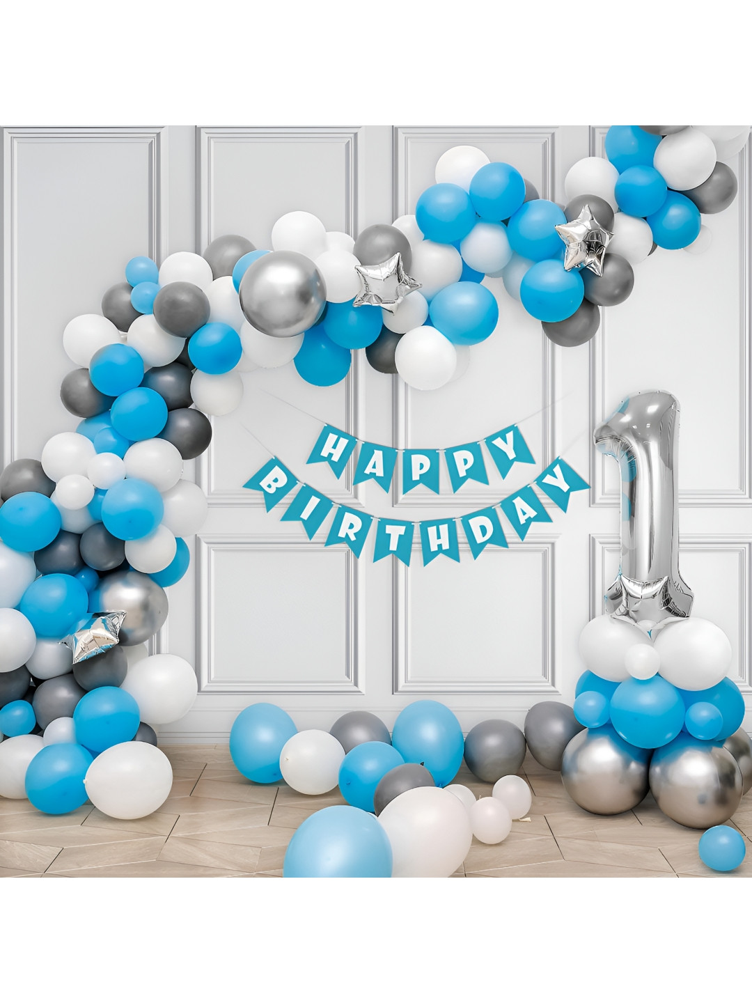 Special You 101-Pcs Blue & White First Birthday Party Decorations