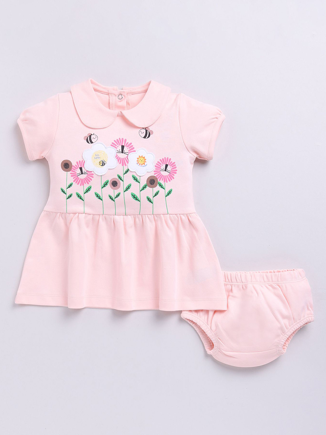 BABY GO A-Line Graphic Printed Round Neck Dress