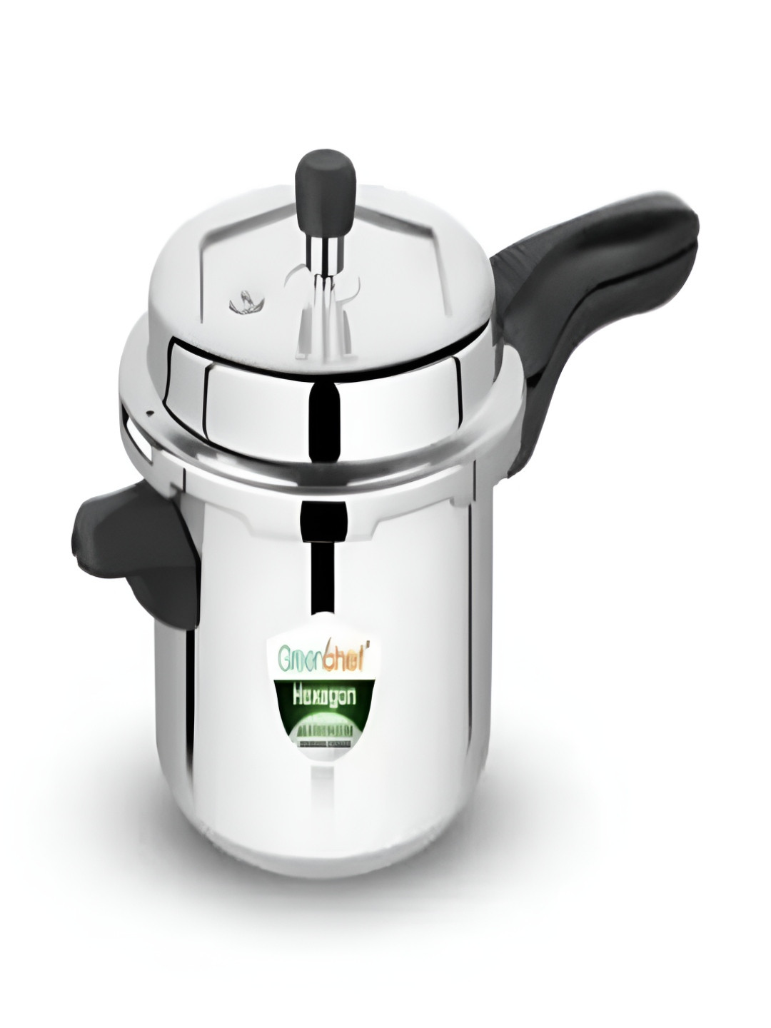 Greenchef Hexagon Silver Aluminium Dishwasher safe Induction Outer Lid Pressure Cooker-5 L