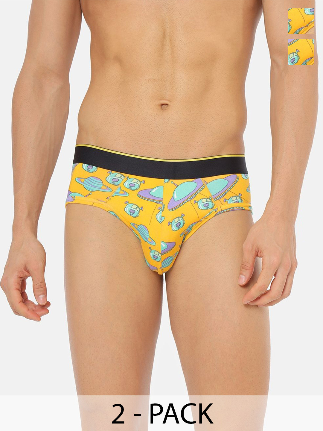 Bummer Men Printed Micro Modal Briefs Underwear Pack of 2 BRSPUSPU02S