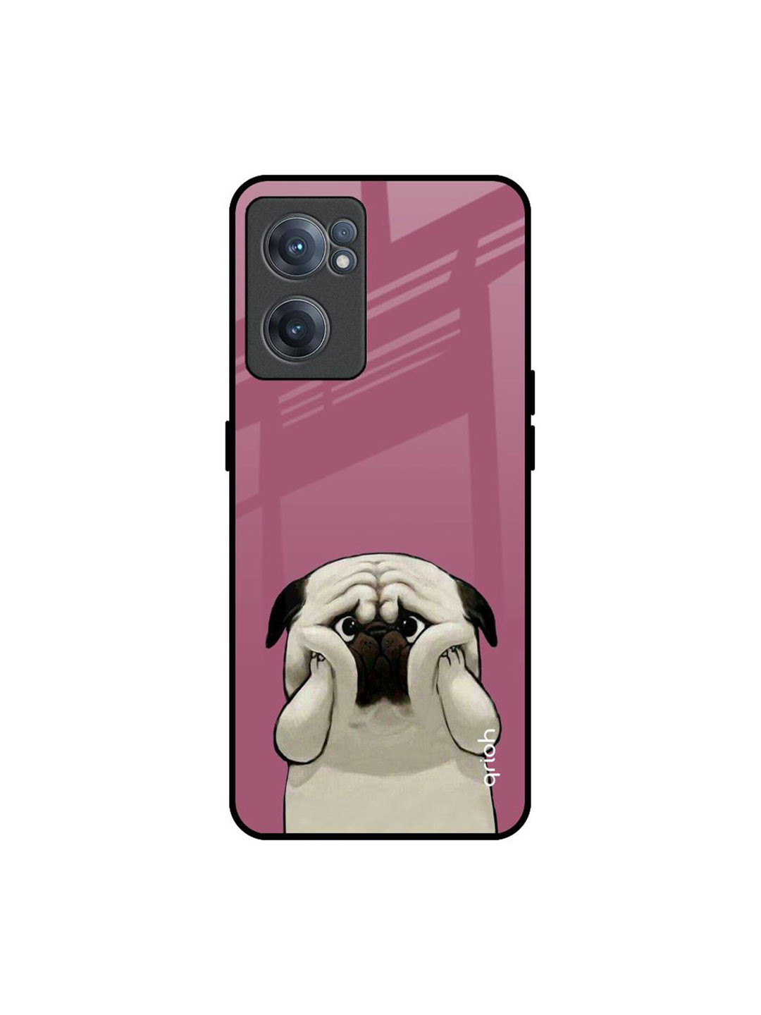 QRIOH Funny Pug Face Printed OnePlus Nord CE 2 Back Case