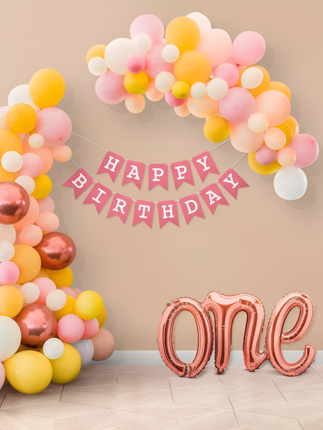 Special You 54-Pcs Yellow & White First Birthday Party Decorations