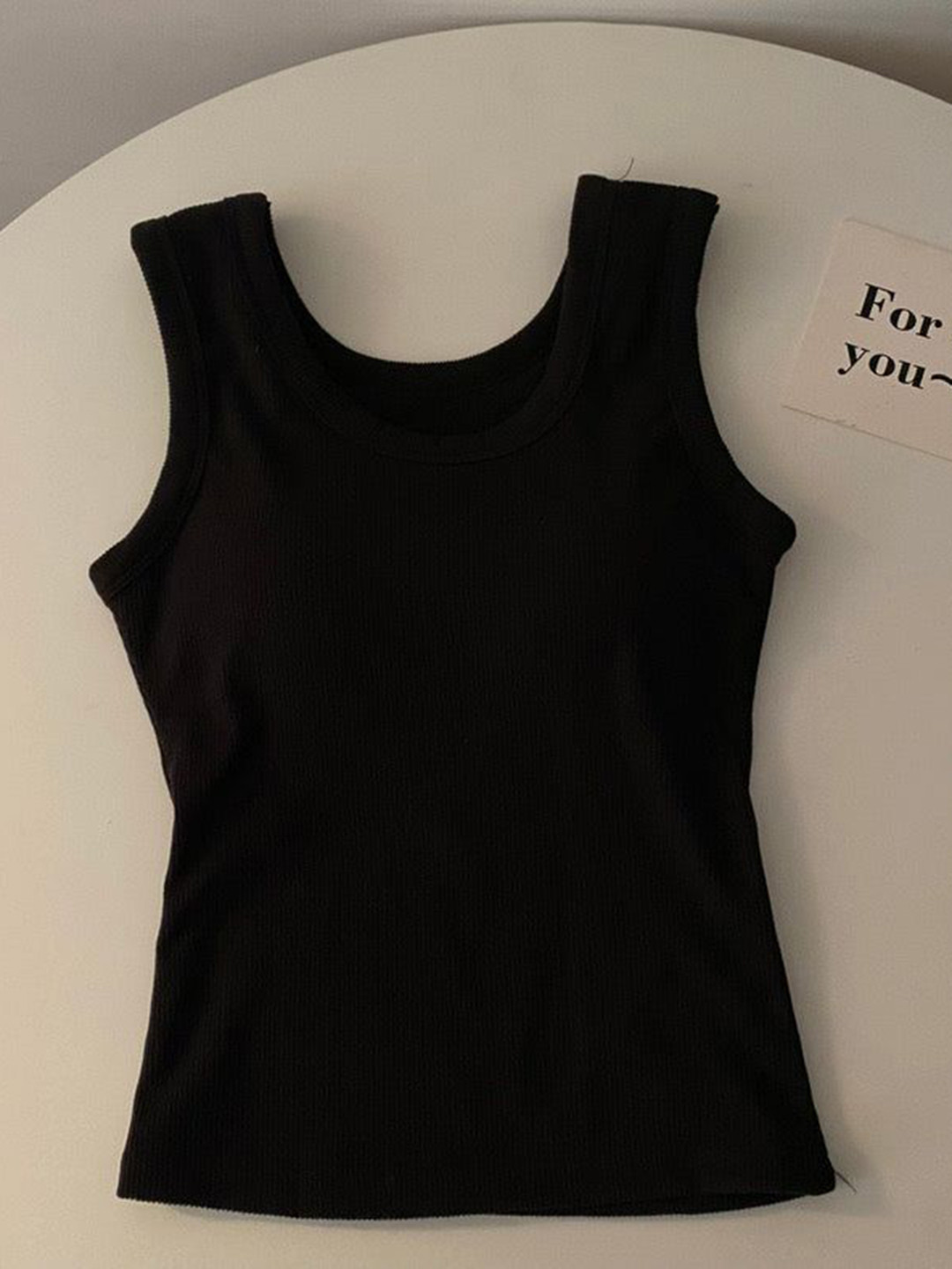 Miss Mosa By Akanksha  Women Cotton Black Stormie Tank Tops With Inbuilt Bra