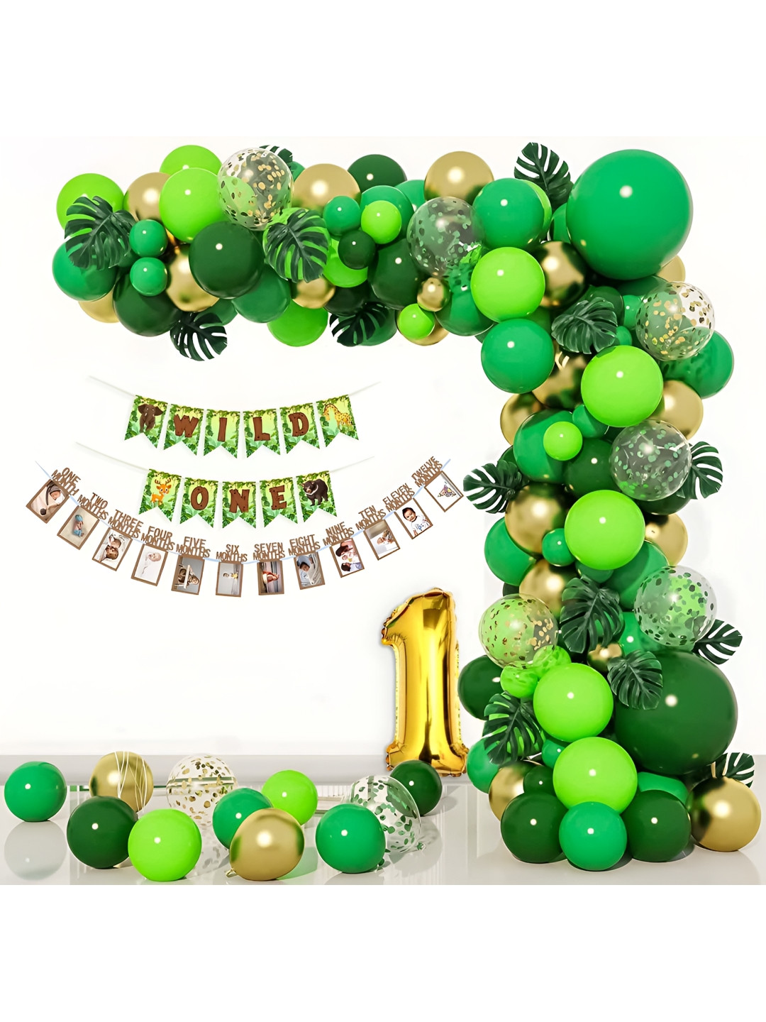 Special You 70 Pcs Green Birthday Decorations