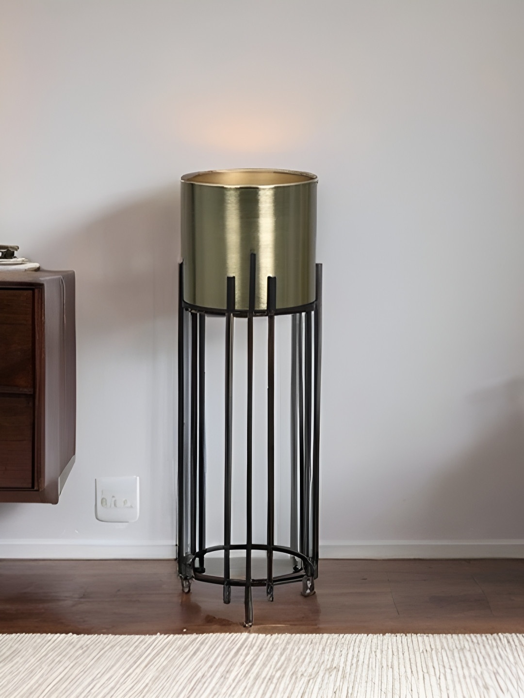 Royaloak Gold-Toned Floor Planter With Stand