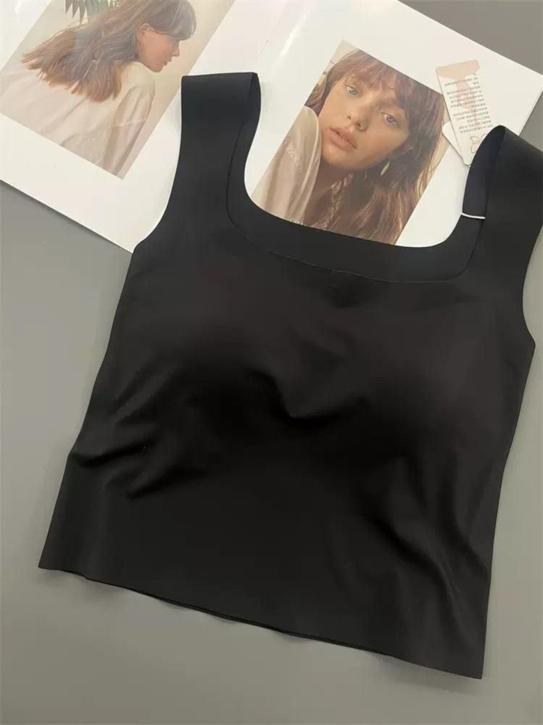 Miss Mosa By Akanksha  Women Black Mariam Tank Tops with Inbuilt Bra