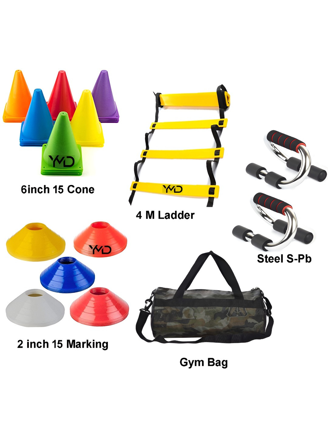 YMD Set Of 34 Cone Ladder S-Pb & Marking Workout Accessories With Gym Bag