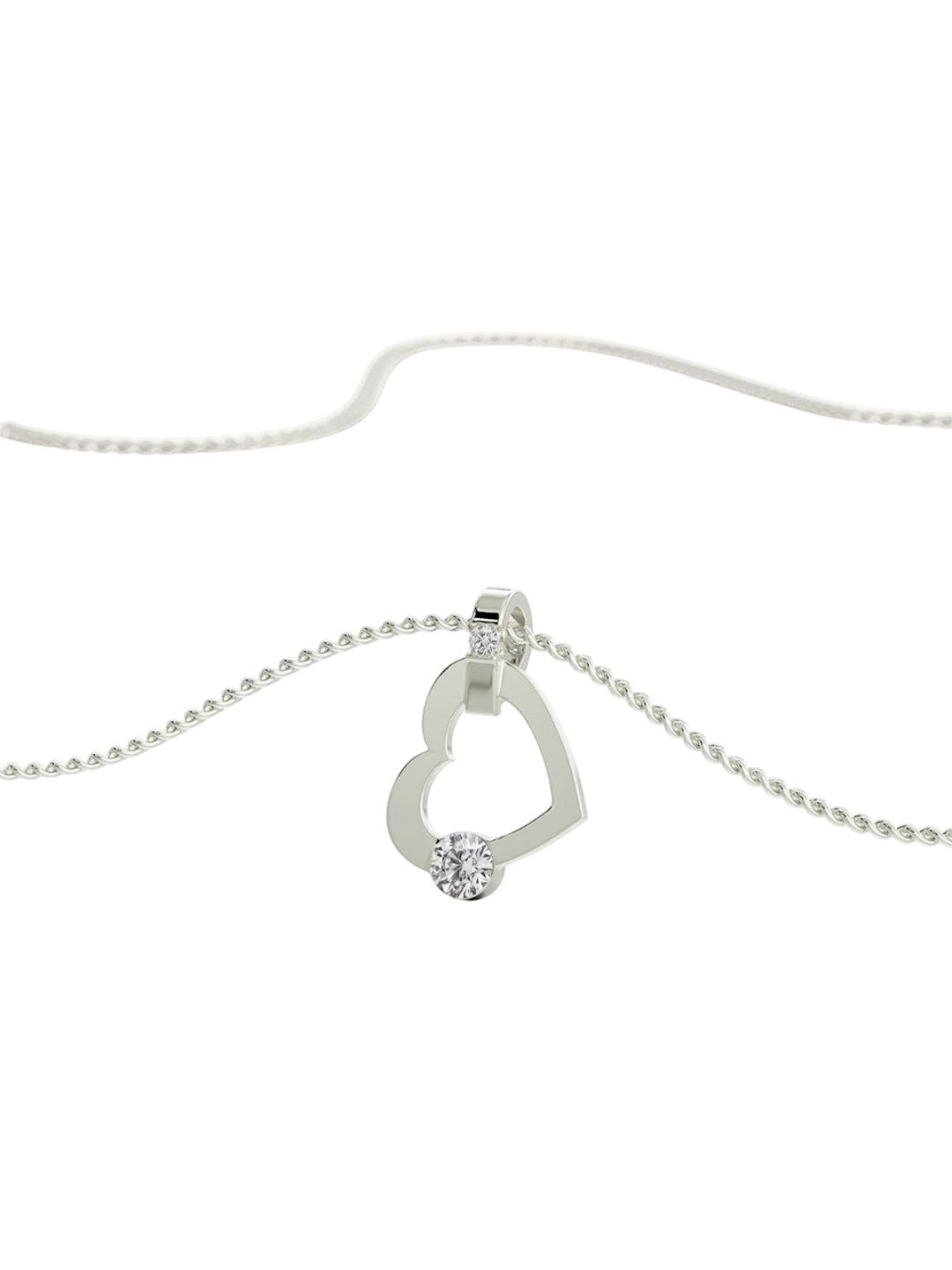 Emori Tilted Heart 18KT Gold Lab Diamond Pendant