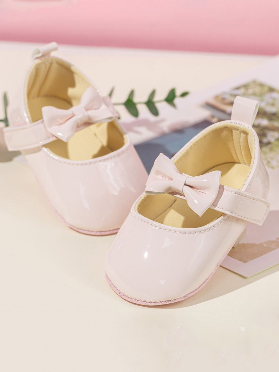 NESKA MODA Girls Newborn Belly Shoe Fancy Anti-Slip Sandal Booties