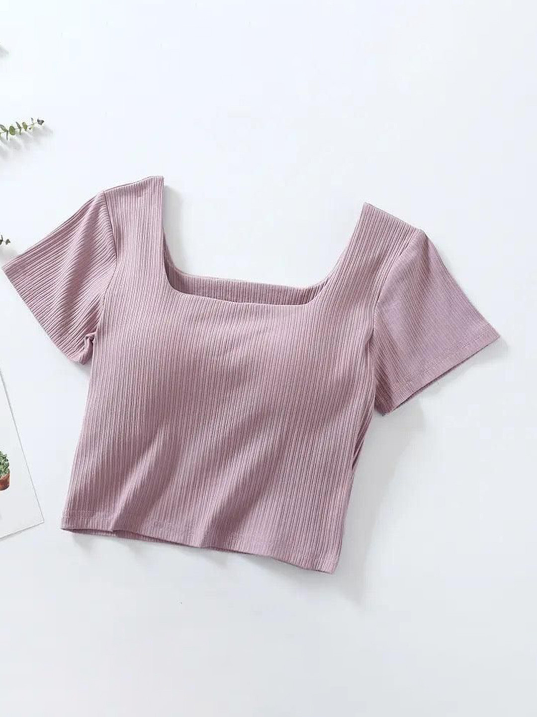 Miss Mosa By Akanksha  Women Cotton Lilac Levo Summer Tops With Inbuilt Bra