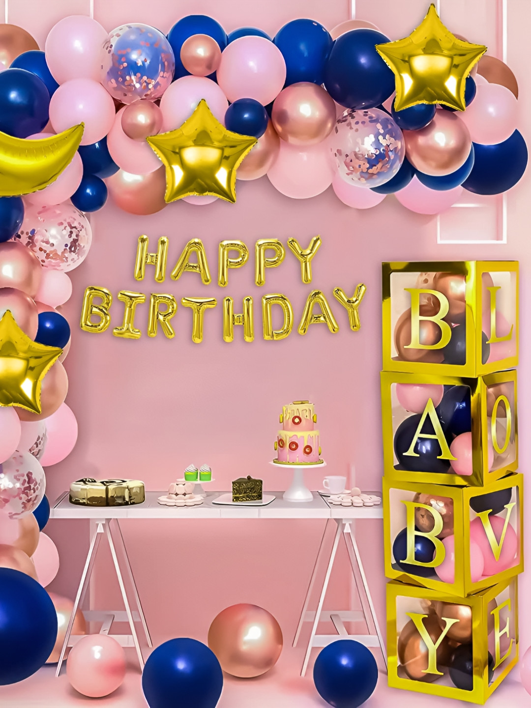 Special You 66 Pcs Pink & Blue Birthday Decorations