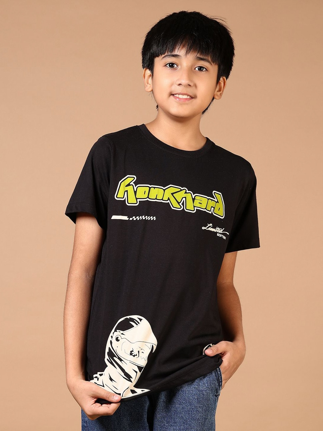 V-Mart Boys Typography Printed Round Neck Cotton T-shirt