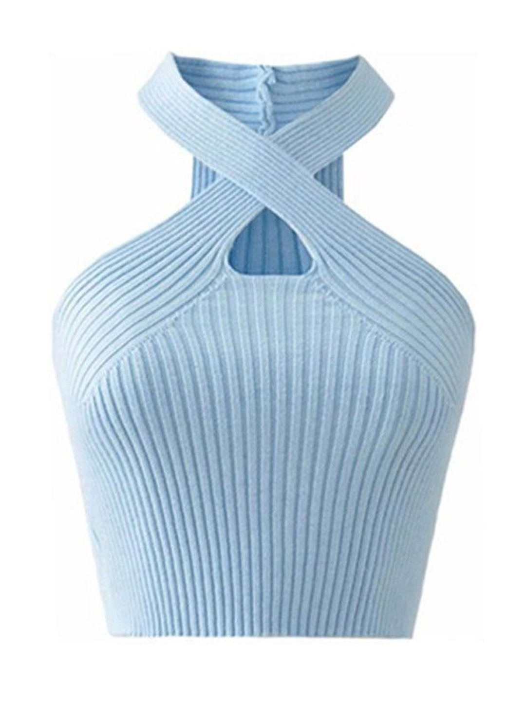 Miss Mosa By Akanksha  Women Blue Sansa-Statement-Summer-Tank-Top