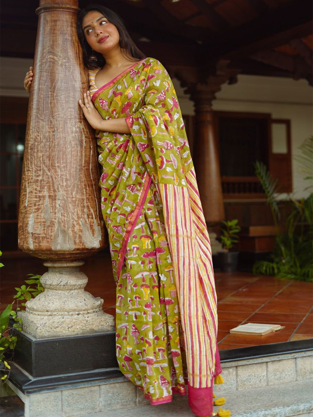 Moda Rapido Zari Pure Cotton Chanderi Saree