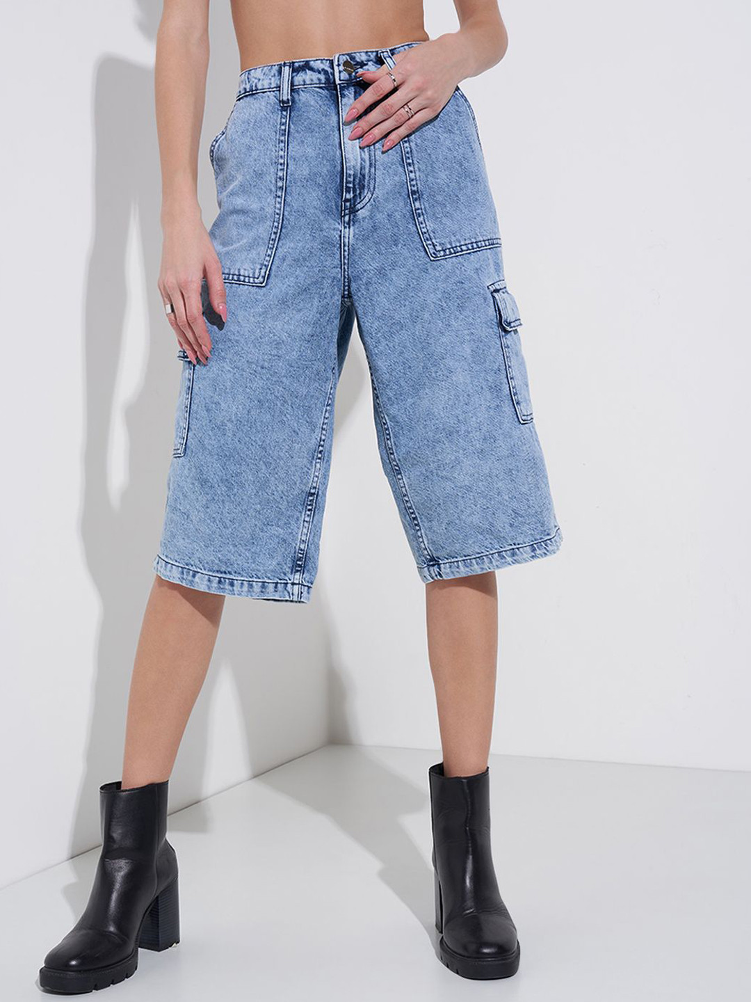 SF JEANS by Pantaloons Women High-Rise Cargo Shorts